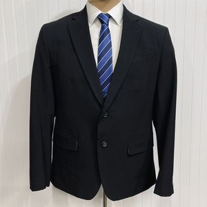 J. FERRAR Sport Coat Mens 42 Solid Black Blazer 2 Button Formal Suit Jacket 42R